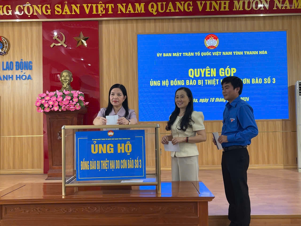 Ban Thường trực Ủy ban MTTQ Việt Nam tỉnh Thanh Hóa kêu gọi ủng hộ đồng bào bị thiệt hại do cơn bão số 3 